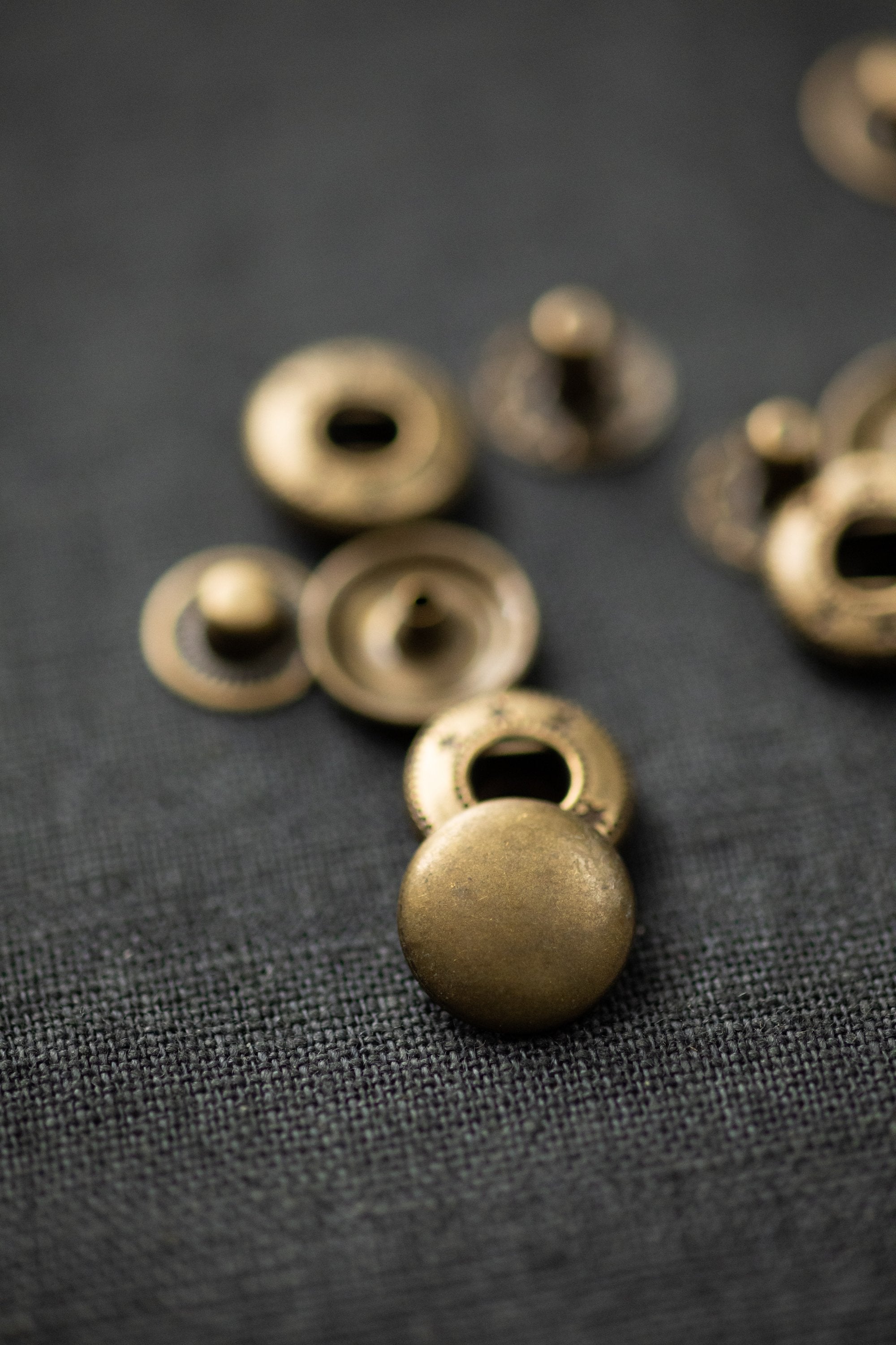 14mm Old Brass Metal Snaps Pack