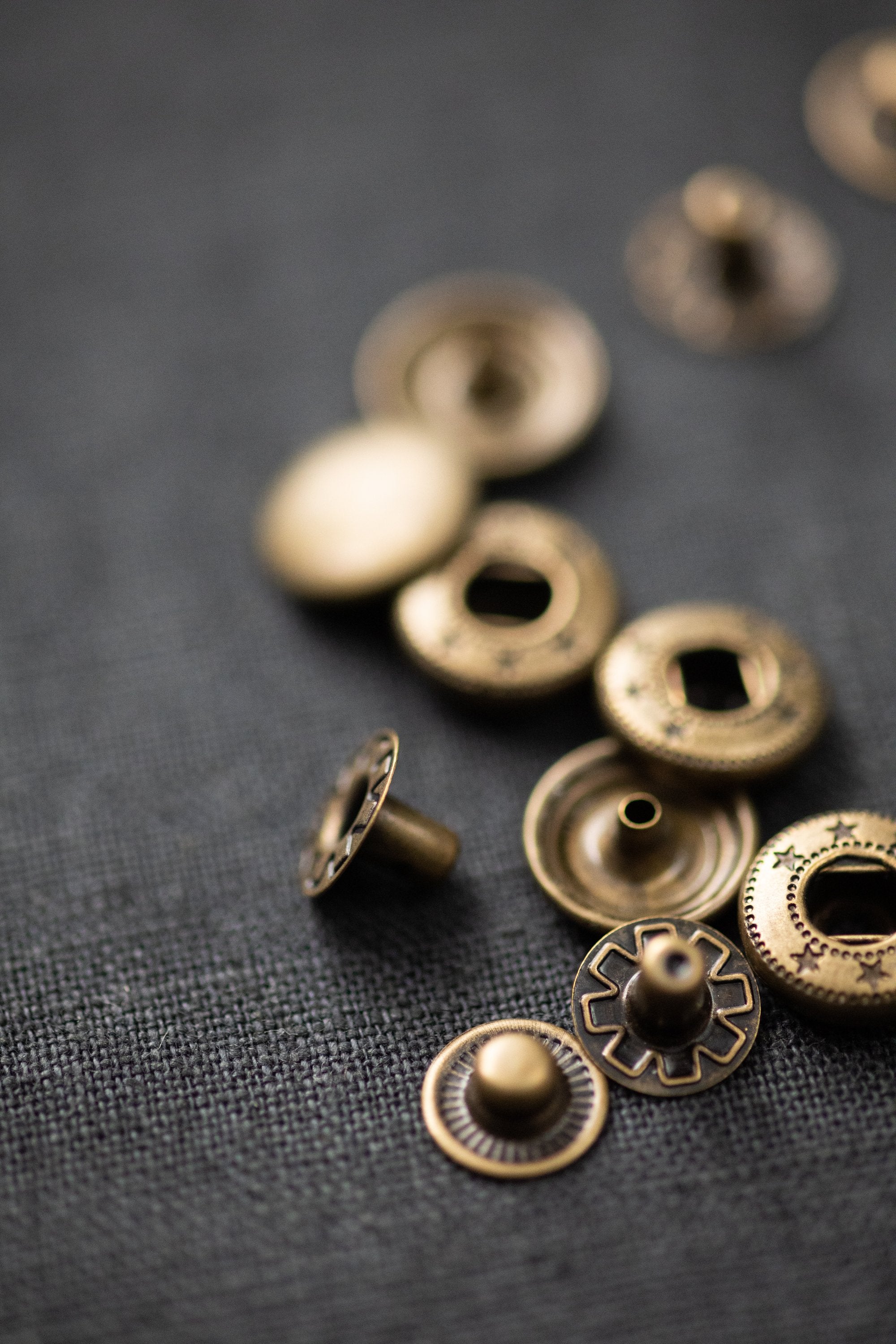 14mm Old Brass Metal Snaps Pack